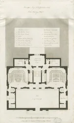 Stafford - planta do andar principal do Shire Hall: gravura, nd [1794-1798] (impressão)