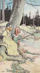 Os bebês na madeira, c.1900 (aquarela e caneta e tinta sobre papel)