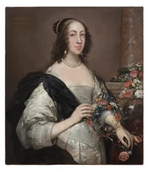 Elizabeth Wray, baronesa Norris, c.1638, pintada em cima c.1645
