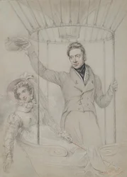 George Graham e a sua esposa, Margaret, Making a Balloon Ascent, Londres, 1823