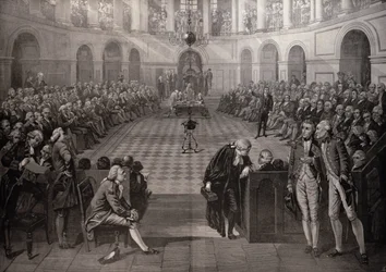 A Câmara dos Comuns Irlandesa, AD 1790, College Green, Dublin, de "The Illustrated London News", 4 de outubro de 1886