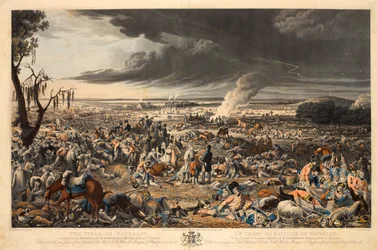 O Campo de Waterloo, como surgiu na manhã após a memorável batalha de 18 de Junho de 1815 (aquatint, colorido)