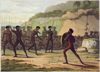 The Trial, gravado por Matthew Dubourg (fl.1785-1820), publicado por Edward Orme, 1813