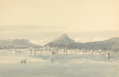 Uma cidade sobre o lago de Genebra