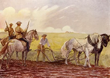 Polícia Montada no Canadá (cor litho)