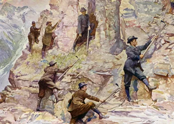 Montanhismo na Colúmbia Britânica (cor litho)
