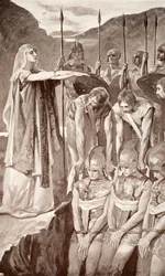 Deirdre&39;s Lament, ilustração de "Mito e Lenda Celta" de Charles Squire, 1905