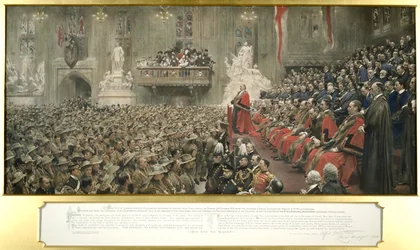 The City Imperial Volunteers em Guildhall, Londres, 1900.  
