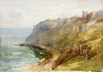 Priorado de Tynemouth (lápis e aquarela sobre papel (colado no cartão))