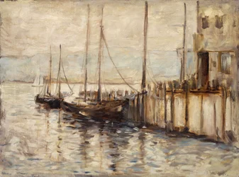 Barco de pesca em um porto,