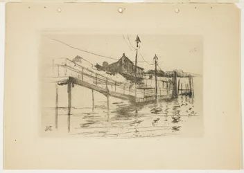 A velha casa de pedágio em Bridgeport (placa pequena), 1888-1889