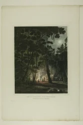 View By Moonlight, Near Fayetteville, placa três do segundo número de Picturesque Views of American Scenery