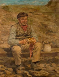 Trabalhador comendo almoço, 1886-87