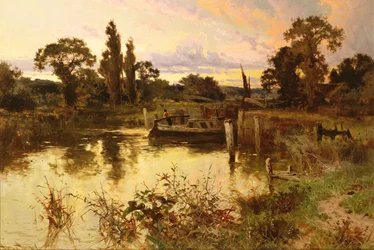 O rio ao pôr do sol