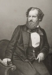 Albert Smith (1816-60) gravado por DJ Pound de uma fotografia, de "A Sala de Estar de Personagens Eminentes, Volume 2", publicado em Londres, 1860 (gravura)