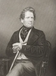 Fox Maule Ramsay (1801-74) 11º Conde de Dalhousie e 2º Lord Panmure, gravado por DJ Pound de uma fotografia, de A Sala de Desenho de Personagens Eminentes, Volume 2, publicado em Londres, 1860
