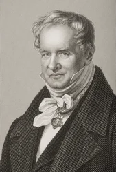 Friedrich Heinrich Alexander Humboldt (1769-1859), Barão von Humboldt, gravado por DJ Pound a partir de uma fotografia, de The Drawing-Room of Eminent Personages, Volume 2, publicado em Londres, 1860 (engra