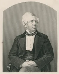 George William Frederick Howard, gravado por DJ Pound a partir de uma fotografia, de &39;A Sala de Estar de Personagens Eminentes, Volume 2&39;, publicado em Londres, 1860