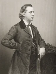 Henry Ward Beecher (1813-1887) gravado por DJ Pound de uma fotografia, de &39;A Sala de Estar de Personagens Eminentes, Volume 2&39;, publicado em Londres, 1860
