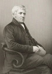 Joseph Sturge (1793-1859) gravado por DJ Pound a partir de uma fotografia, de &39;A Sala de Estar de Personagens Eminentes, Volume 2&39;, publicada em Londres, 1860