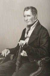 Joseph Warner Henley (1793-1884) gravado por DJ Pound de uma fotografia, de &39;A Sala de Estar de Personagens Eminentes, Volume 2&39;, publicado em Londres, 1860