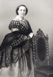 Madame Rosino Penco (1823-94) gravada por DJ Pound de uma fotografia, de &39;A Sala de Estar de Personagens Eminentes, Volume 2&39;, publicada em Londres, 1860