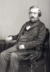 Martin Farquhar Tupper (1810-1889) gravado por DJ Pound de uma fotografia, de &39;A Sala de Estar de Personagens Eminentes, Volume 2&39;, publicado em Londres, 1860