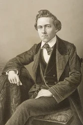 Paul Charles Morphy (1837-1884), gravado por DJ Pound de uma fotografia, de "A Sala de Estar de Personagens Eminentes, Volume 2", publicado em Londres, 1860