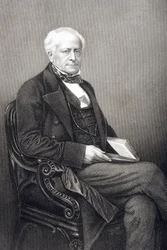 Sir Fitzroy Kelly (1796-1880), gravado por DJ Pound de uma fotografia, de &39;A Sala de Estar de Personagens Eminentes, Volume 2&39;, publicado em Londres, 1860