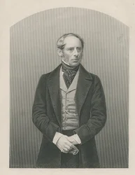 Sir John Somerset Pakington gravado por DJ Pound de uma fotografia, de &39;A Sala de Estar de Personagens Eminentes, Volume 2&39;, 1860