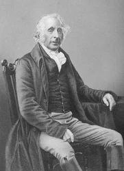 Sir Tatton Sykes (1772-1863), gravado por DJ Pound de uma fotografia, de "A Sala de Estar de Personagens Eminentes, Volume 2", publicado em Londres, 1860