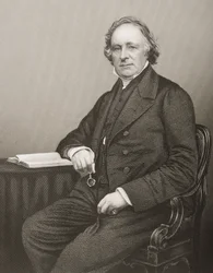 Thomas Binney (1798-1874) gravado por DJ Pound a partir de uma fotografia, de &39;A Sala de Estar de Personagens Eminentes, Volume 2&39;, publicada em Londres, 1860