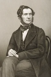 William Ewart Gladstone (1809-98) gravado por DJ Pound de uma fotografia, de &39;A Sala de Estar de Personagens Eminentes, Volume 2&39;, publicado em Londres, 1860