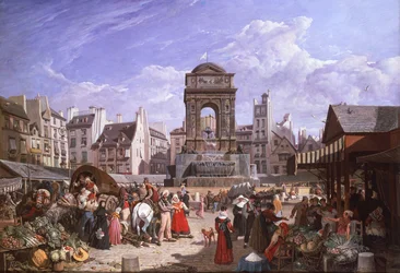 Vista do Mercado e da Fonte dos Inocentes, Paris