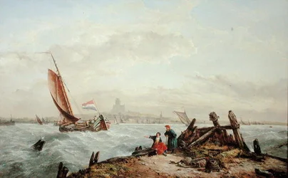 Ao largo de um porto holandês