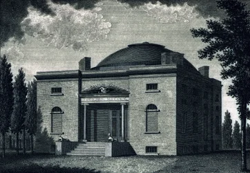 Academia de Belas Artes da Pensilvânia, gravada por Benjamin Tanner (1775-1848), c.1820