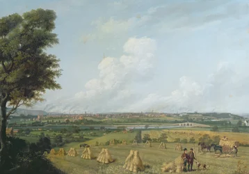 Vista de Preston do monte de Penwortham, c.1821