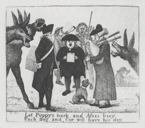 Deixe Puppys latir e Asses bray, cada cão e cur terá seu dia, 1784