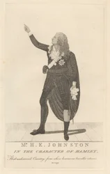 Sr. H. E. Johnston na personagem de Hamlet