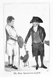A primeira entrevista em 1786 entre Deacon Brodie e George Smith, 1788