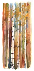 Vidoeiros no outono de 2013, (aquarela)