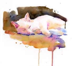 Bola de neve dormindo, 2014, (aquarela)