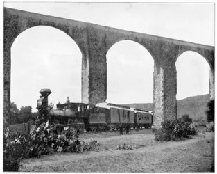 Aqueduto perto de Queretaro, México, final do século XIX
