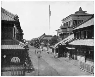 Rua em Tóquio, Japão, final do século XIX.