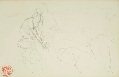 Aquiles e Xanto, de La Farge fólios #849 e #860, um dos 42 desenhos