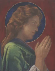 A Saint (pastel e aquarela sobre papel montado em madeira compensada)