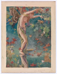 Folhas dispersas de outono, c.1900 (aguarela)