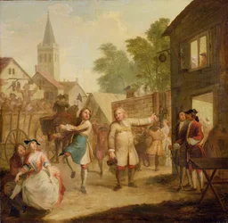 Hob continua dançando apesar de seu pai, c.1726 (óleo sobre tela)