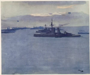 O estuário do Forth, vento, 1917, de Artistas britânicos na frente, Continuação da Frente Ocidental, 1918