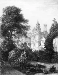 Caius College, dos Jardins de Companheiros, c1837.